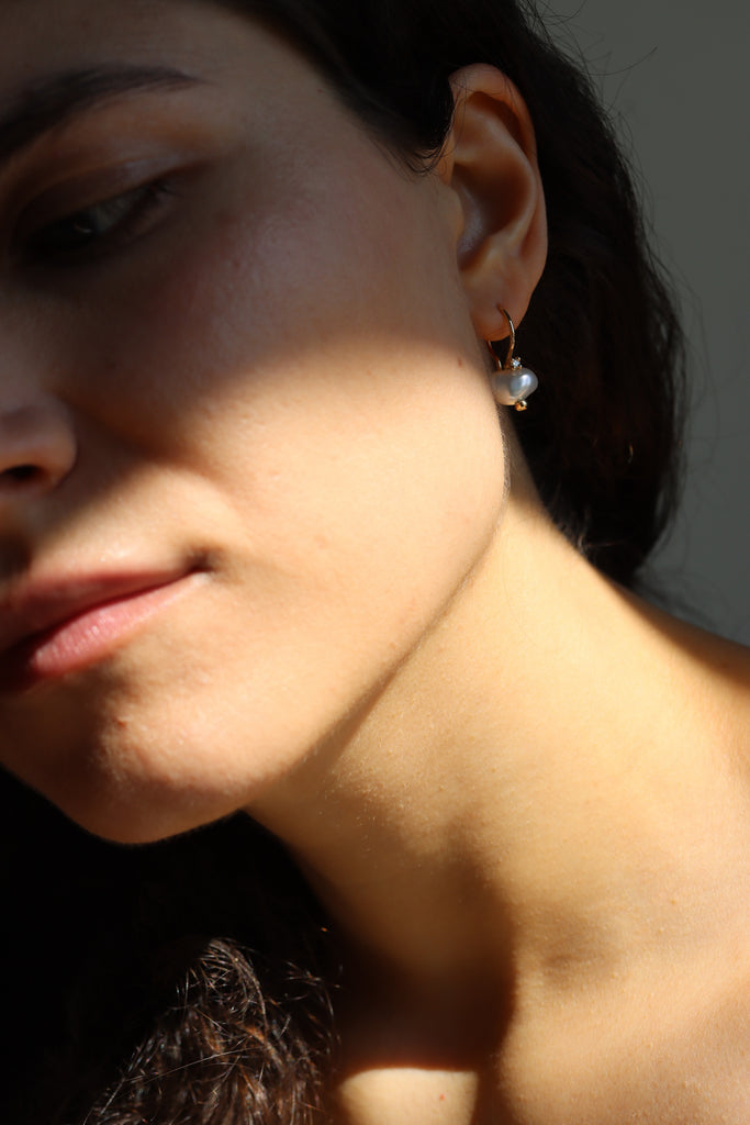 orecchini oro perle diamanti fairtrade