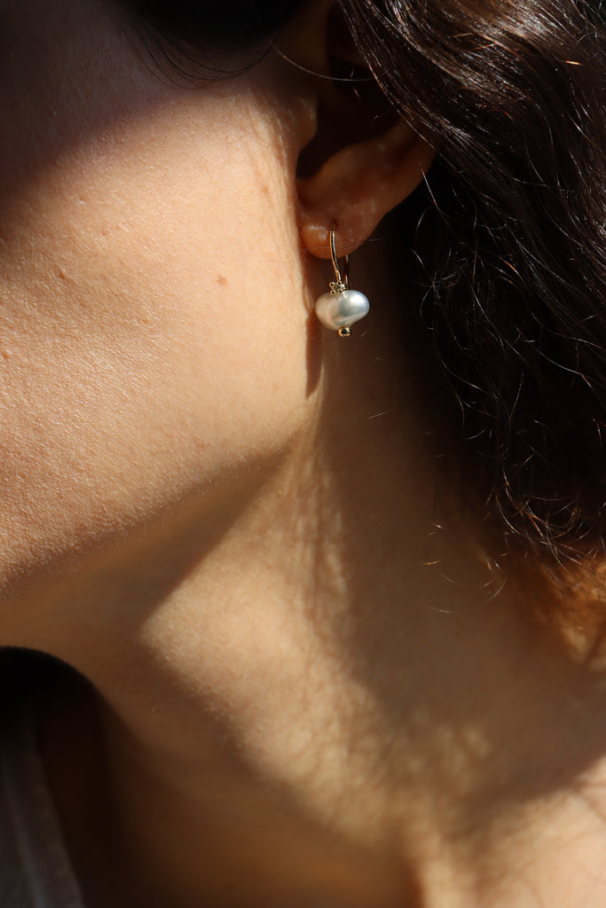 orecchini oro perle diamanti fairtrade