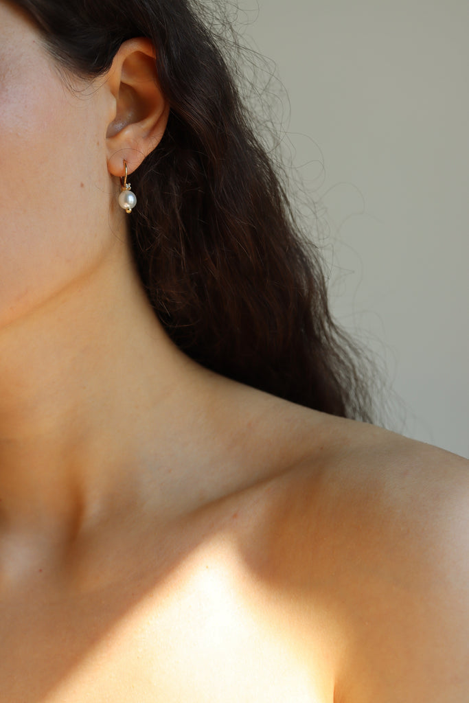 orecchini oro perle diamanti fairtrade