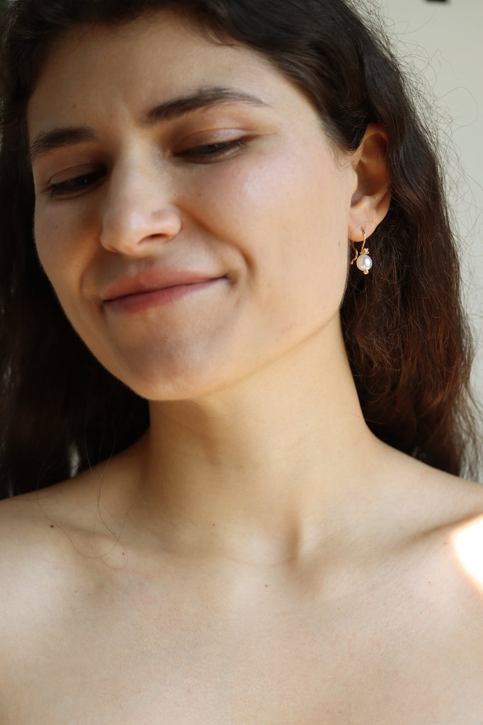 orecchini oro perle diamanti fairtrade