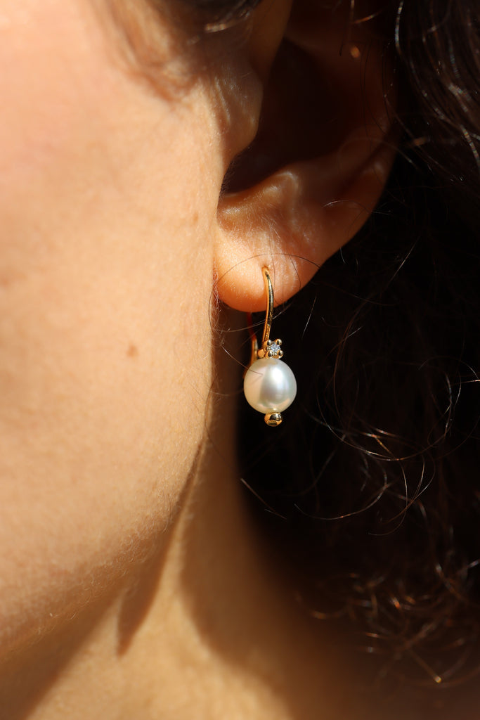 orecchini oro perle diamanti fairtrade