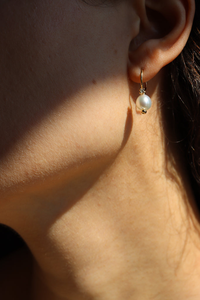 orecchini oro perle diamanti fairtrade