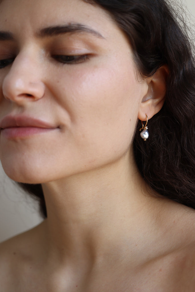 orecchini oro perle diamanti fairtrade