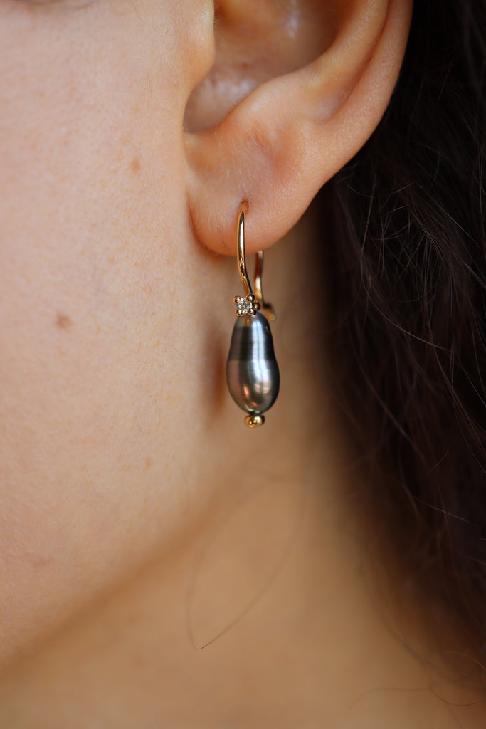 orecchini artigianali oro perle diamanti fairtrade