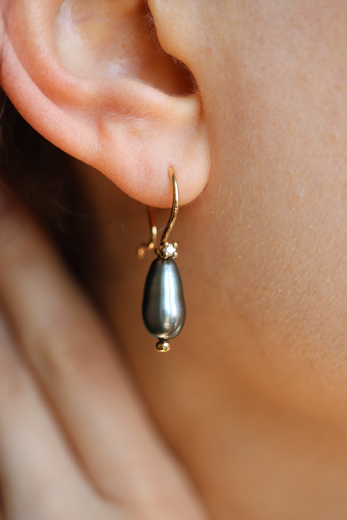 orecchini artigianali oro perle diamanti fairtrade