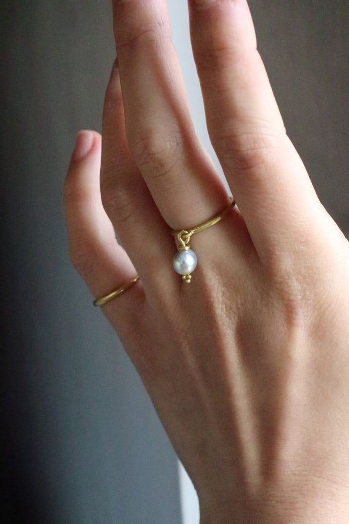 anello perla semplice 